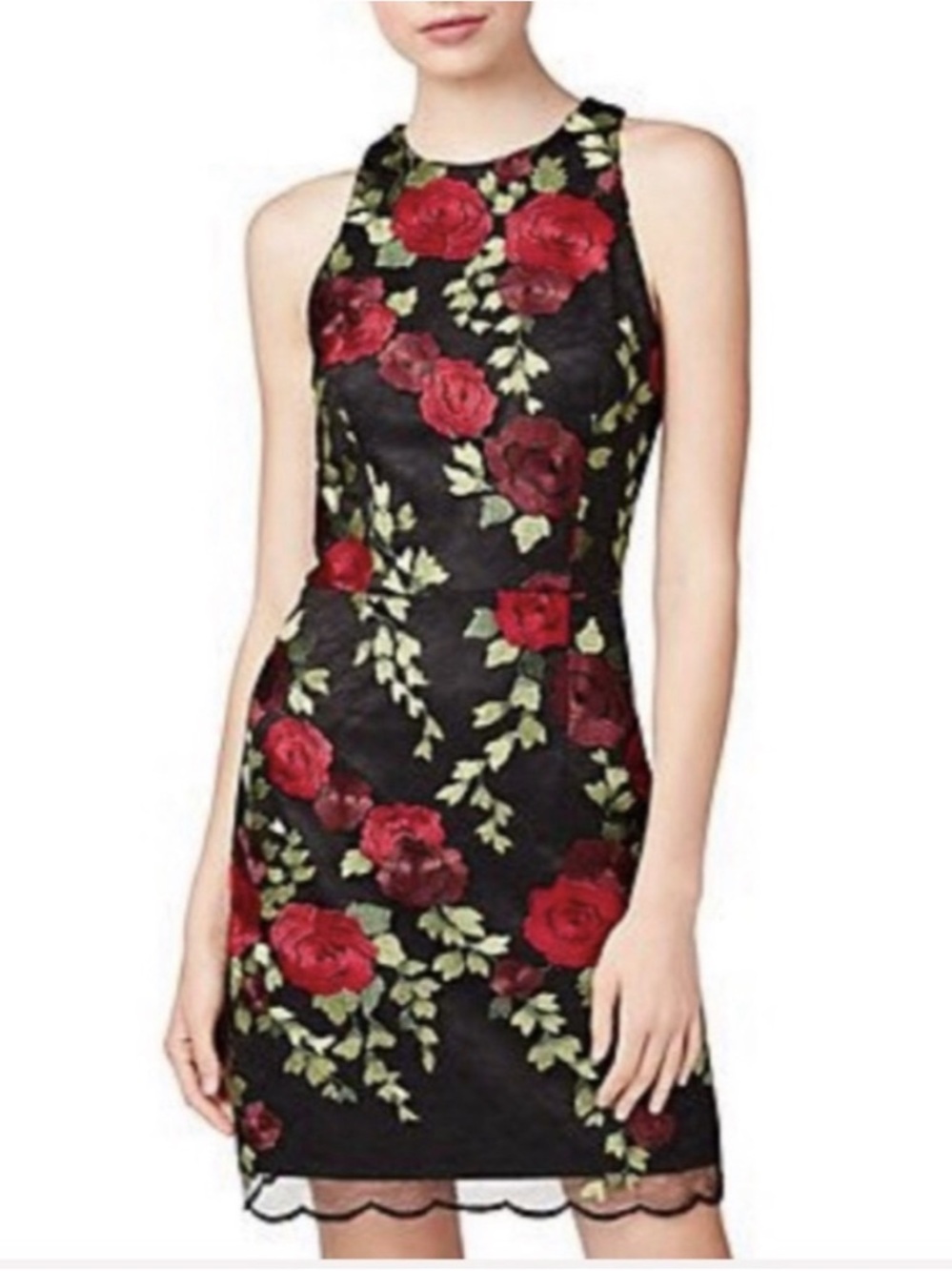 Betsey Johnson Y2K Floral Mini Dress Black & Red Autumn Wedding Guest Dress